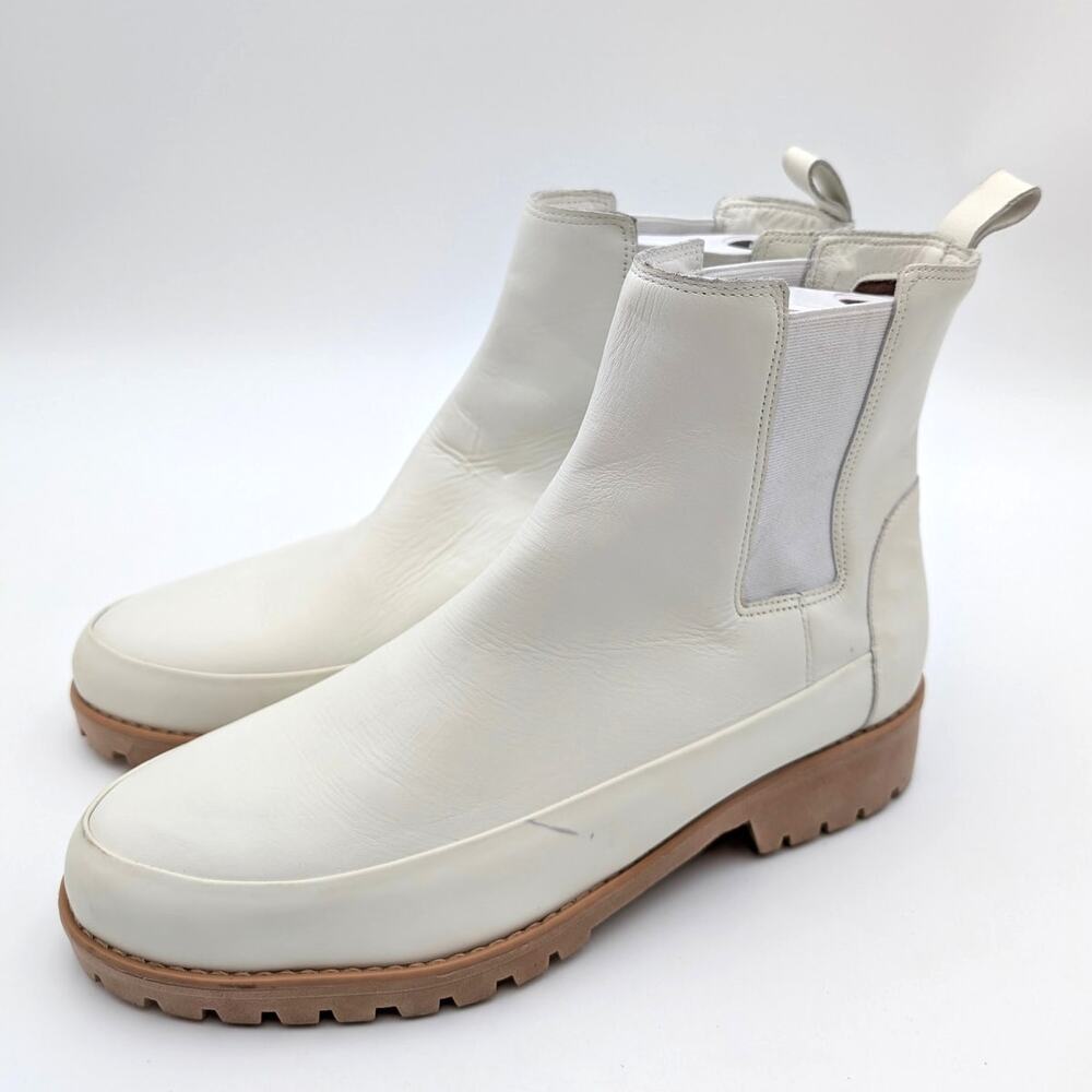 Rebecca Allen The All Weather Chelsea Ankle Boots Women's Cream Size US8M EU38.5